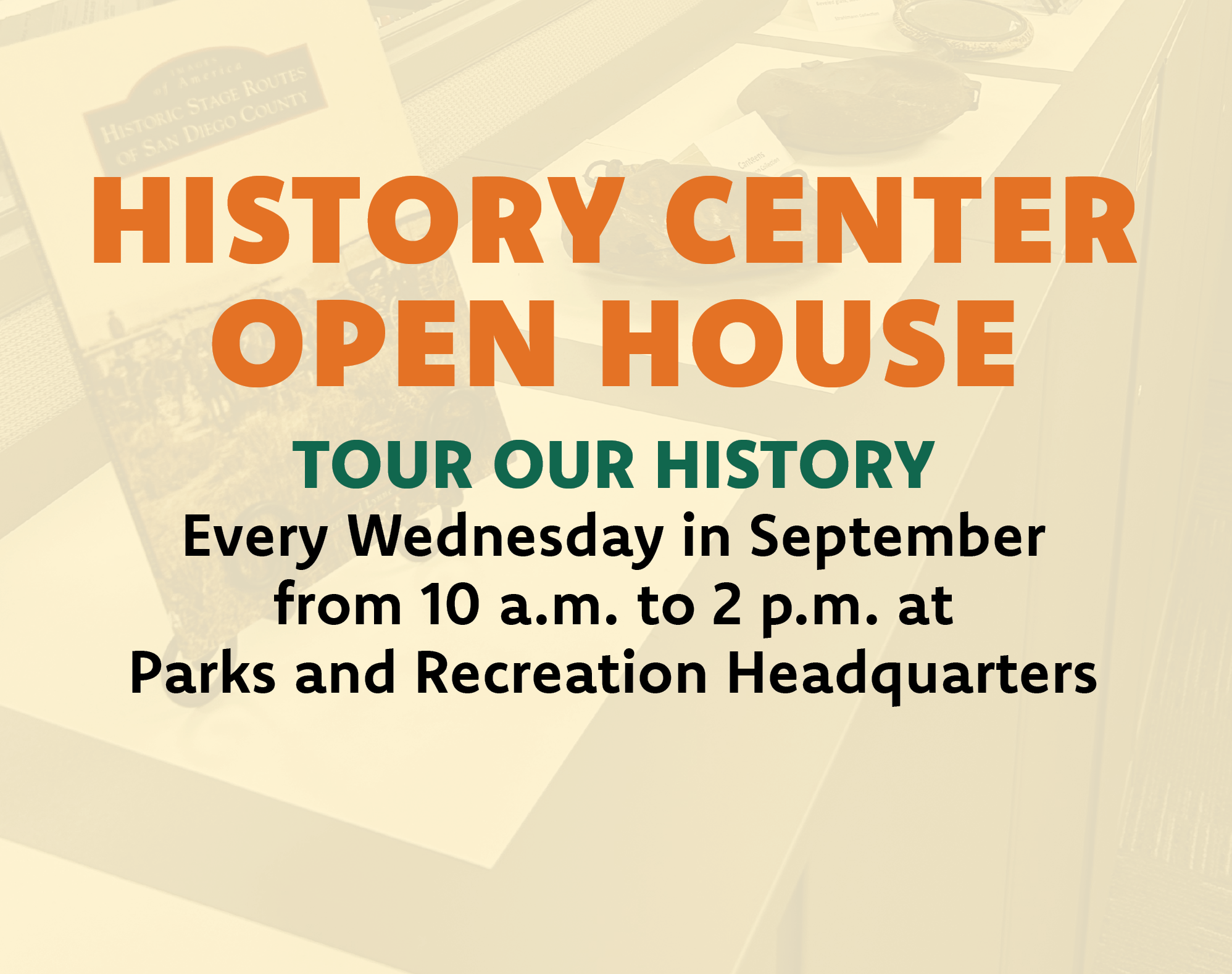 History Center Open House every Wed. in Sept. 10 am to 2 pm